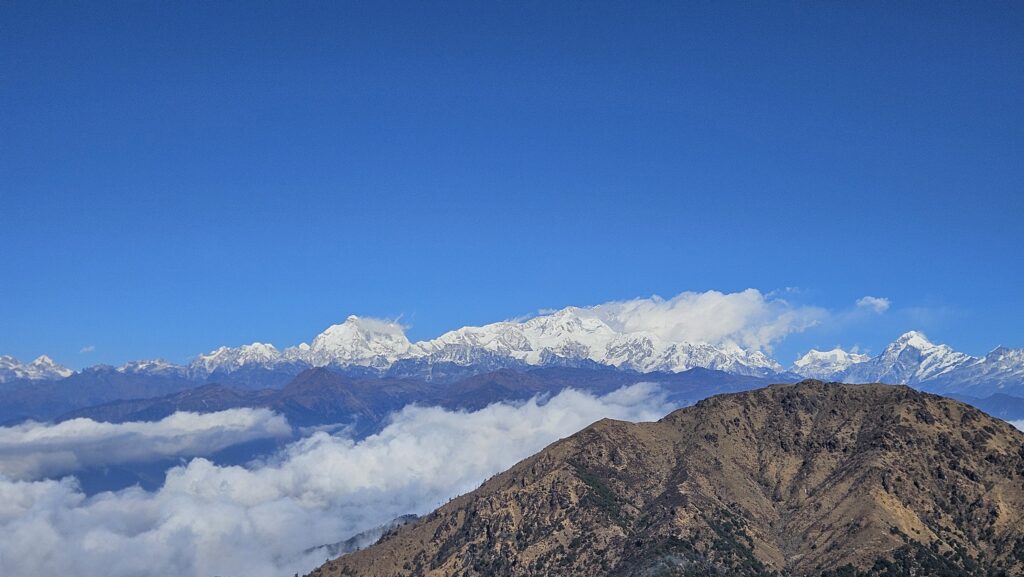 View of the sleeping buddha from the Phalut top